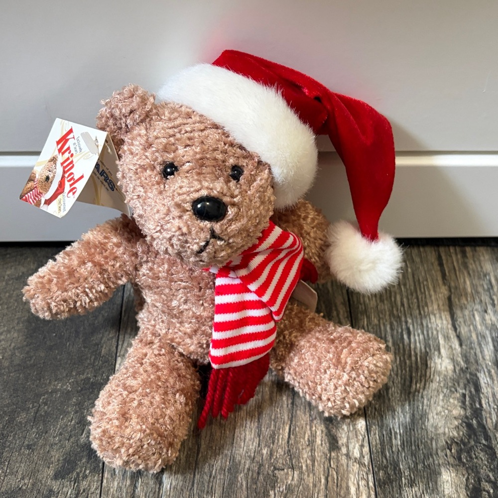 Kringle Christmas Sears Teddy bear with Santa hat vintage